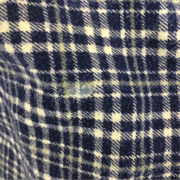 Vintage J Crew Men’s Plaid Flannel Button Down Shirt Blue White Casual Mens XL - Picture 7 of 8